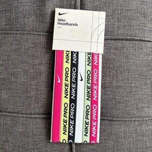 Nike Pro Elastic Headband 6 pack Set in Pink, Yellow, White, Black, Mint